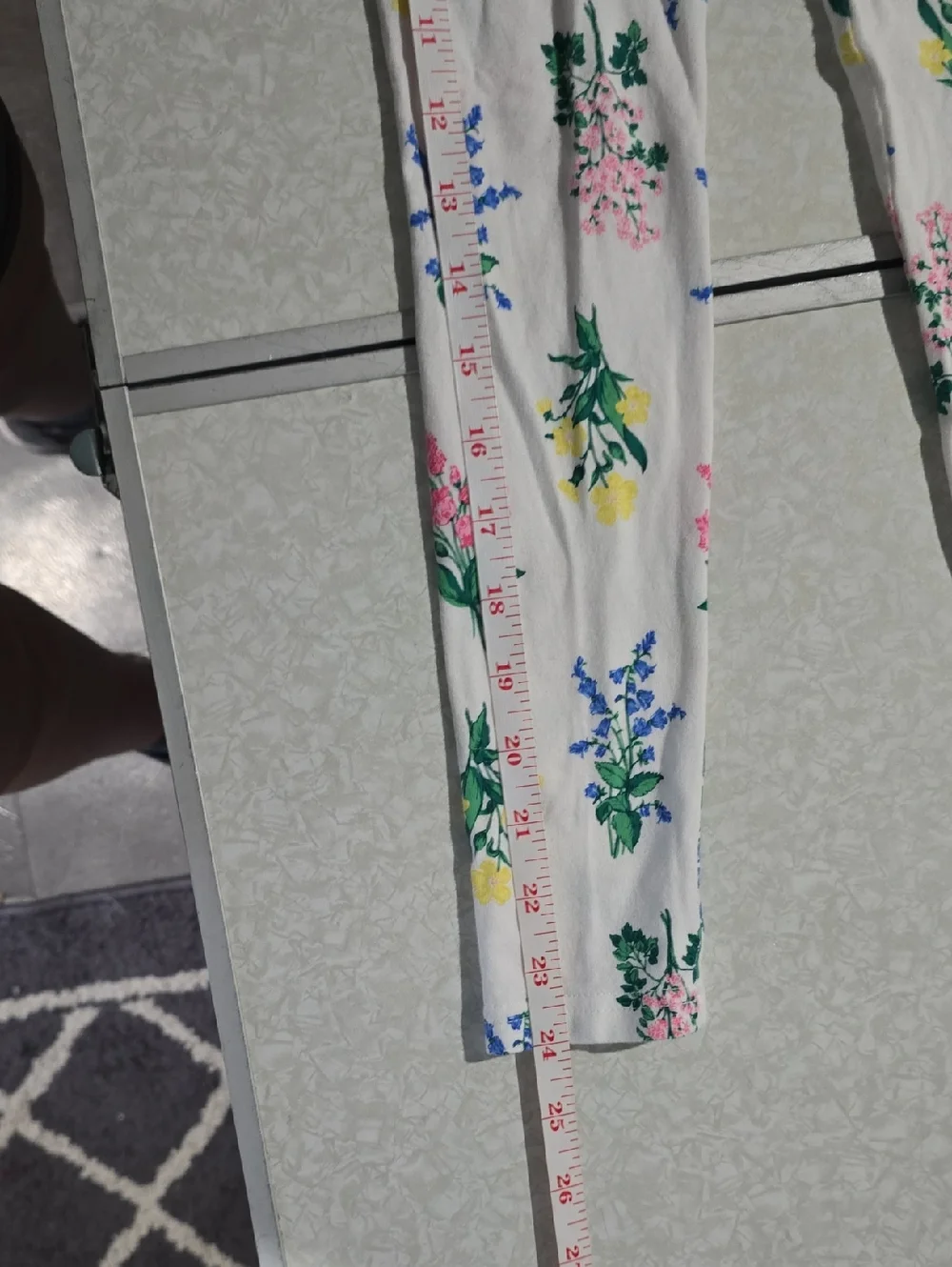 Carter's White Floral Print Girls' Leggings Size 6